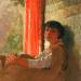 Seated Girl with a Red Curtain